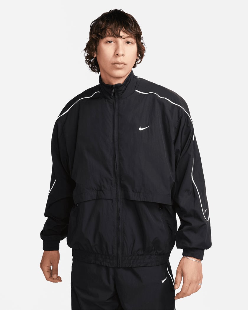 Nike Solo Swoosh Men's Woven Jacket Preto FB8622-010