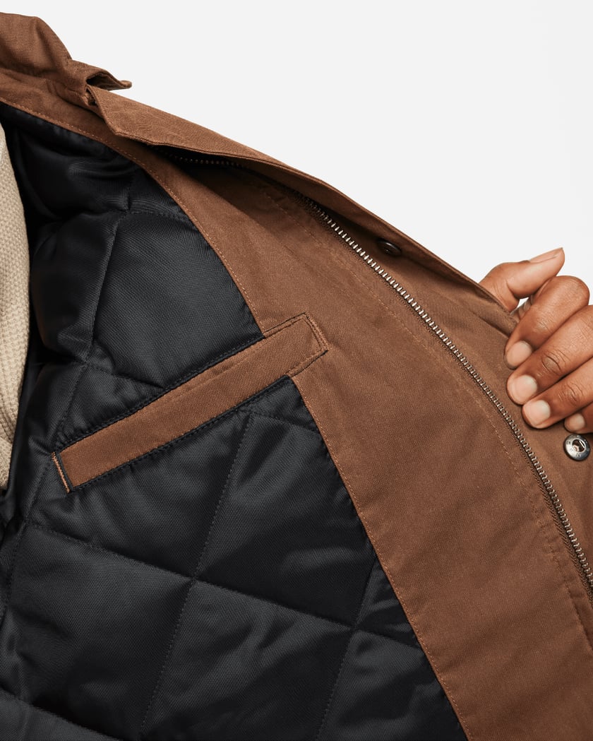 Nike Life Men s Waxed Canvas Work Jacket Marrone FN3130 281 FOOTDISTRICT
