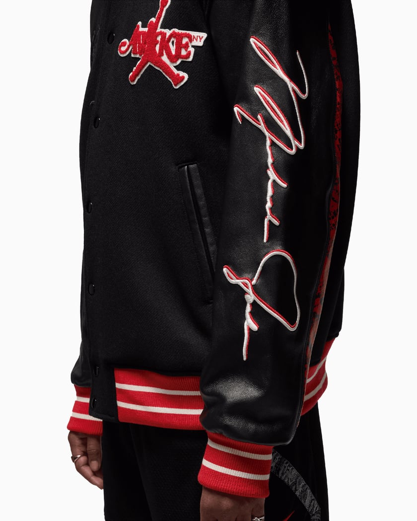 Jordan x Awake NY Men's Varsity Jacket Black, Red FQ5439-657