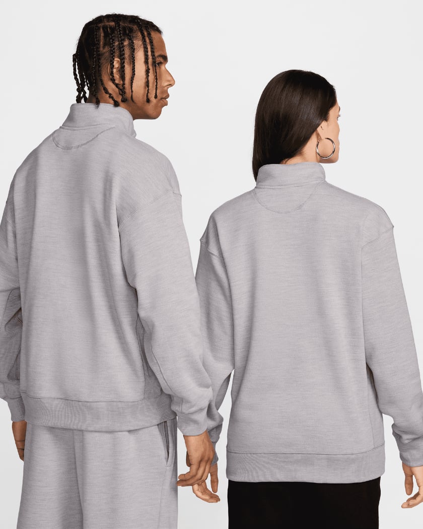 Nike Unisex Wool Classics Quarter Zip Sweatshirt Gray FV4891