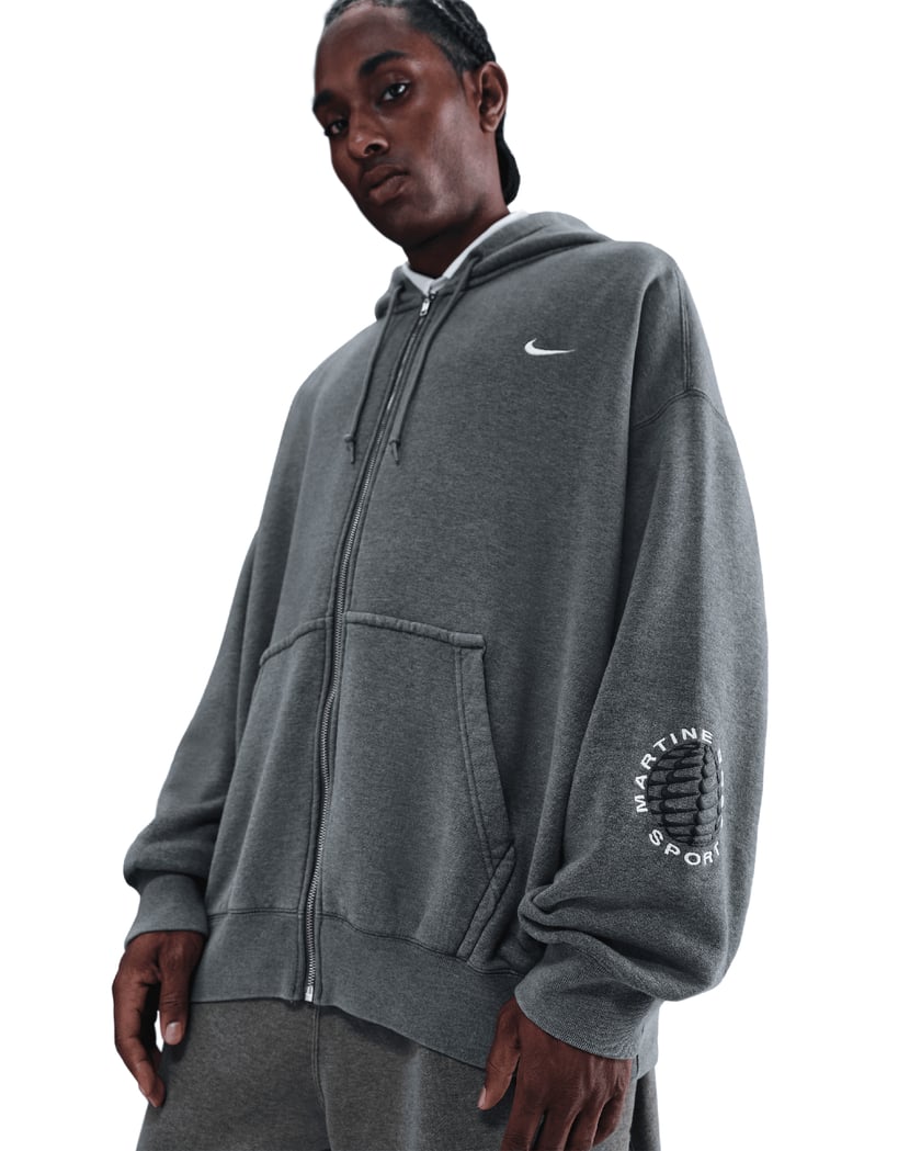 Nike x Martine Rose NRG Oversize Men's Zip-Up Sweatshirt Gray
