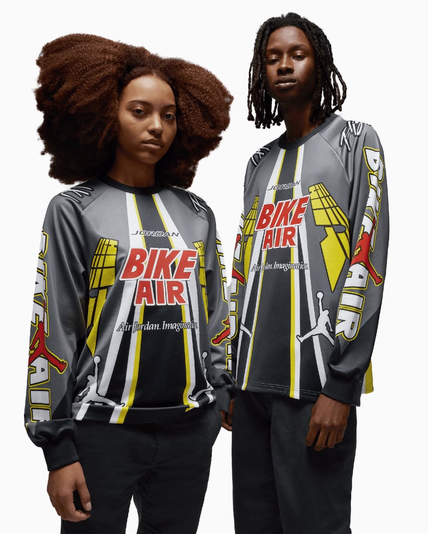 Jordan x Nigel Sylvester Bike Men's Long Sleeve T-Shirt Gray