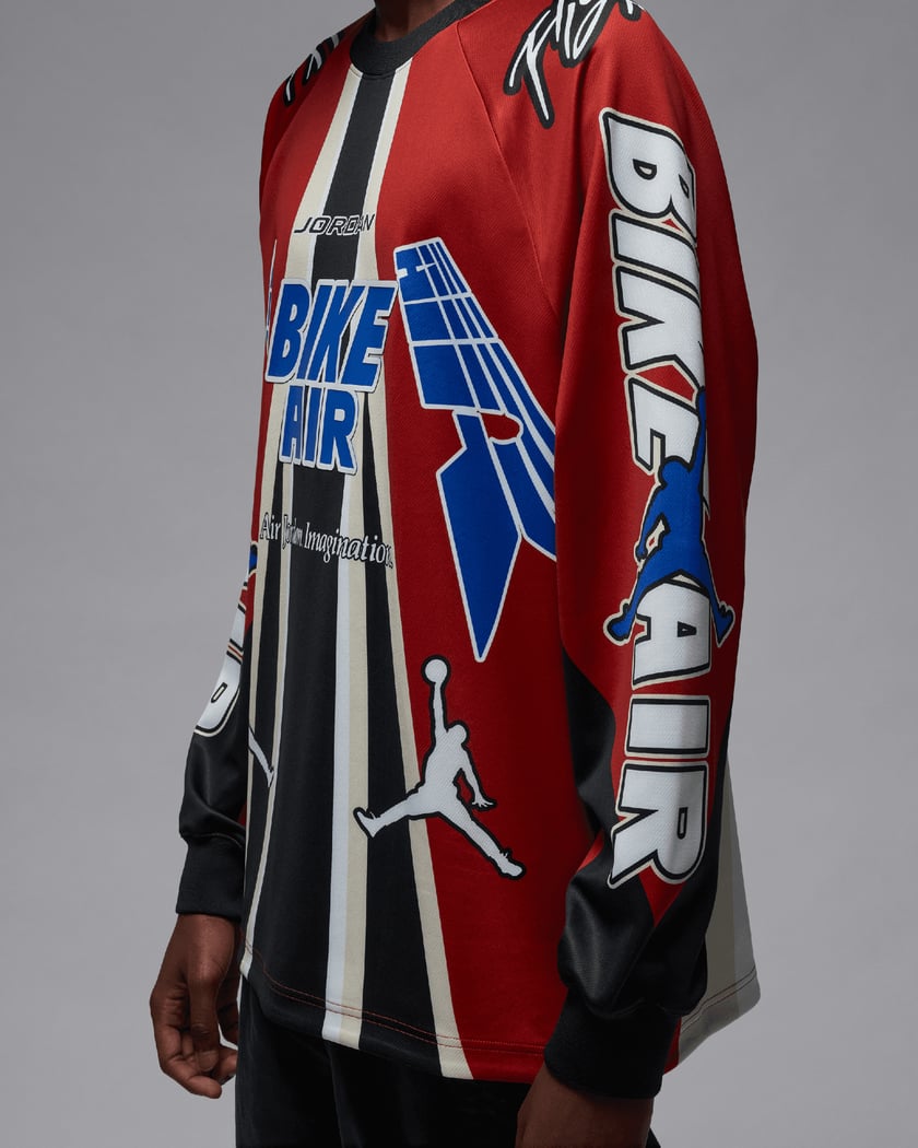 本当に信頼出来る商品 Jordan Red T-Shirt Sleeve Long Men's Bike Sylvester Nigel x バイクウェア・装備