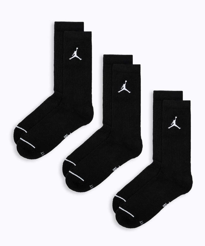 Air Jordan Dri-Fit Socks (3 Pack) Unisex Socks Black SX5545-013