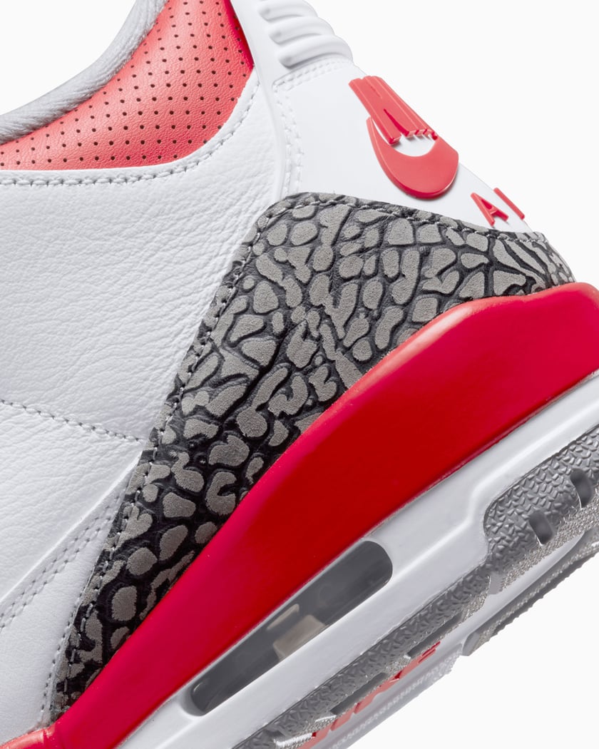 Jordan 3 blanco con rojo online