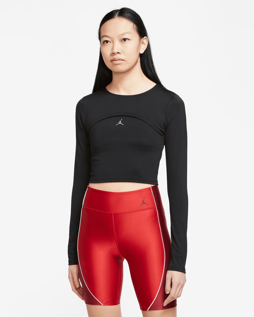 Jordan Sport 2-In-1 Women's Cropped Long Sleeve T-Shirt