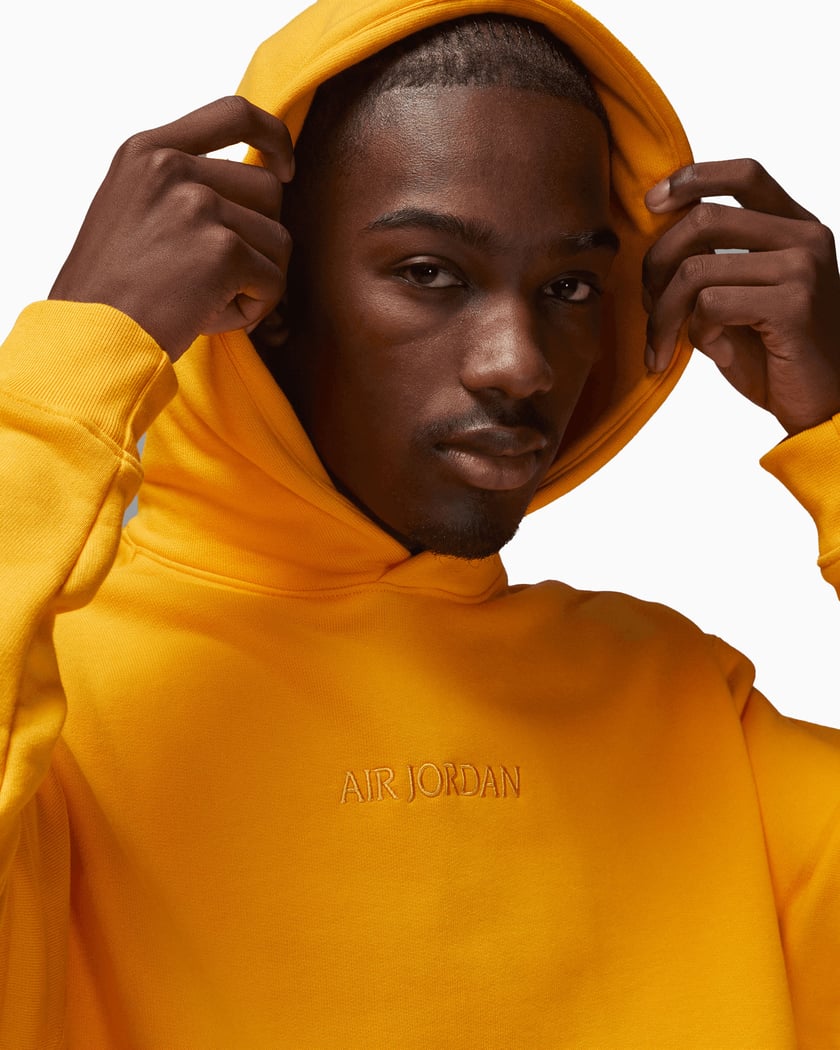 Jordan Air Jordan Wordmark Men s Fleece Hoodie Geel FJ1966 739 FOOTDISTRICT