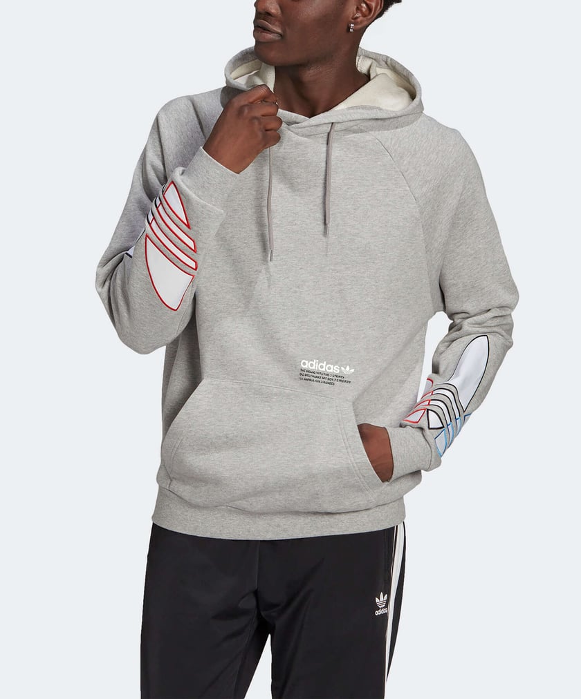 Sudadera con Capucha adidas Adicolor Tricolor Trefoil Hombre Gris