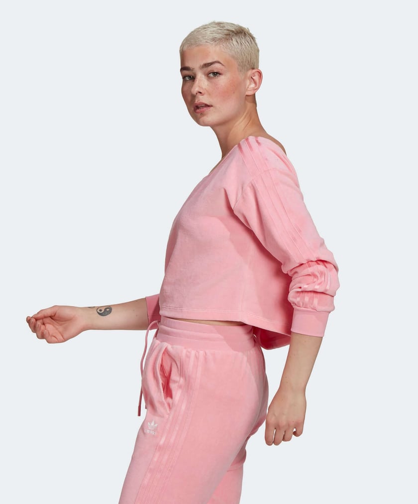 Off the shoulder adidas sweatshirt deals