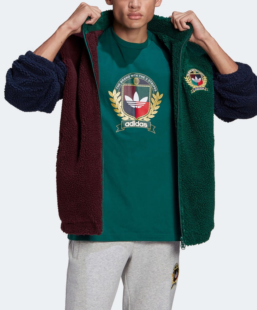 adidas Collegiate Crest Men s Fleece Jacket Green H32151 Buy