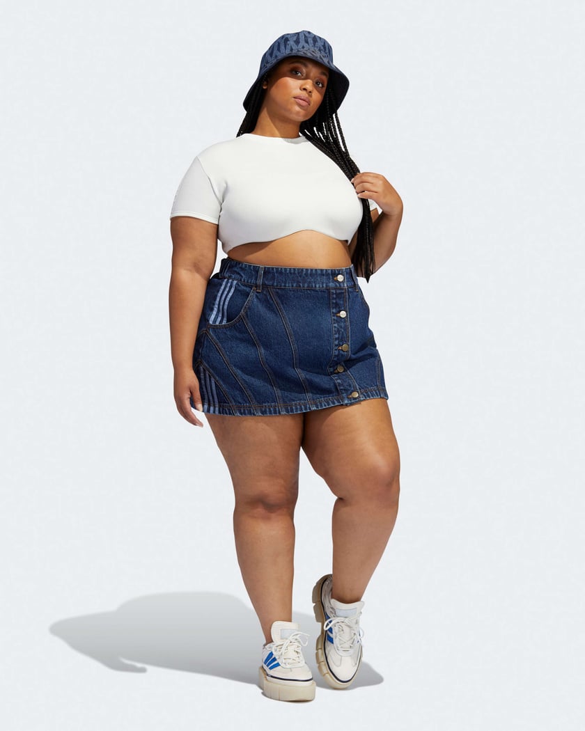 Adidas shop jean skirt
