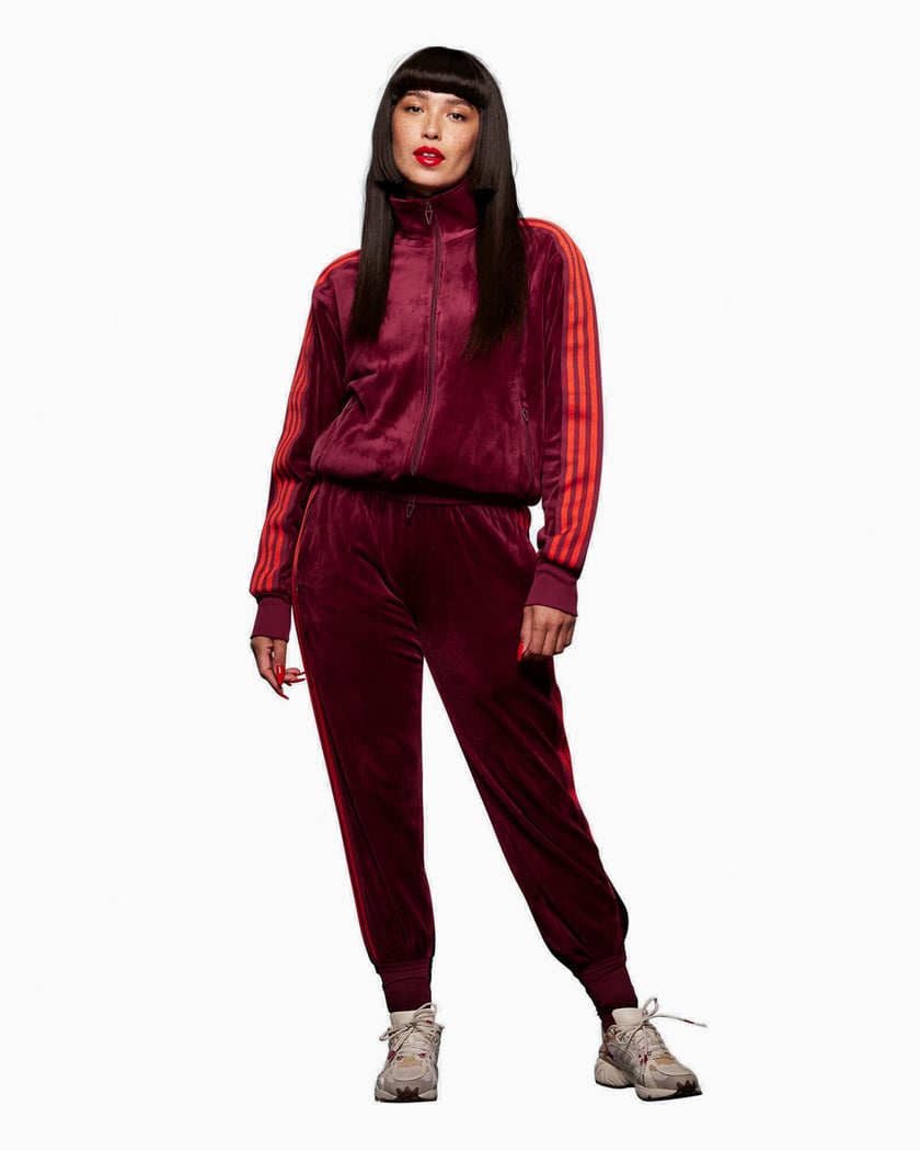 Adidas velour sales tracksuit bordeaux