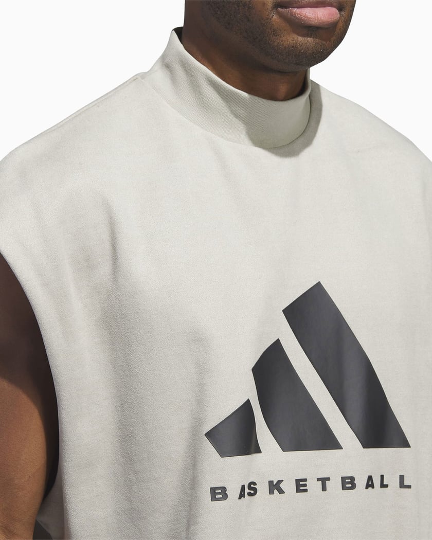 adidas Performance One Basketball Unisex Oversized Sleeveless Sweatshirt  Gray IN7704
