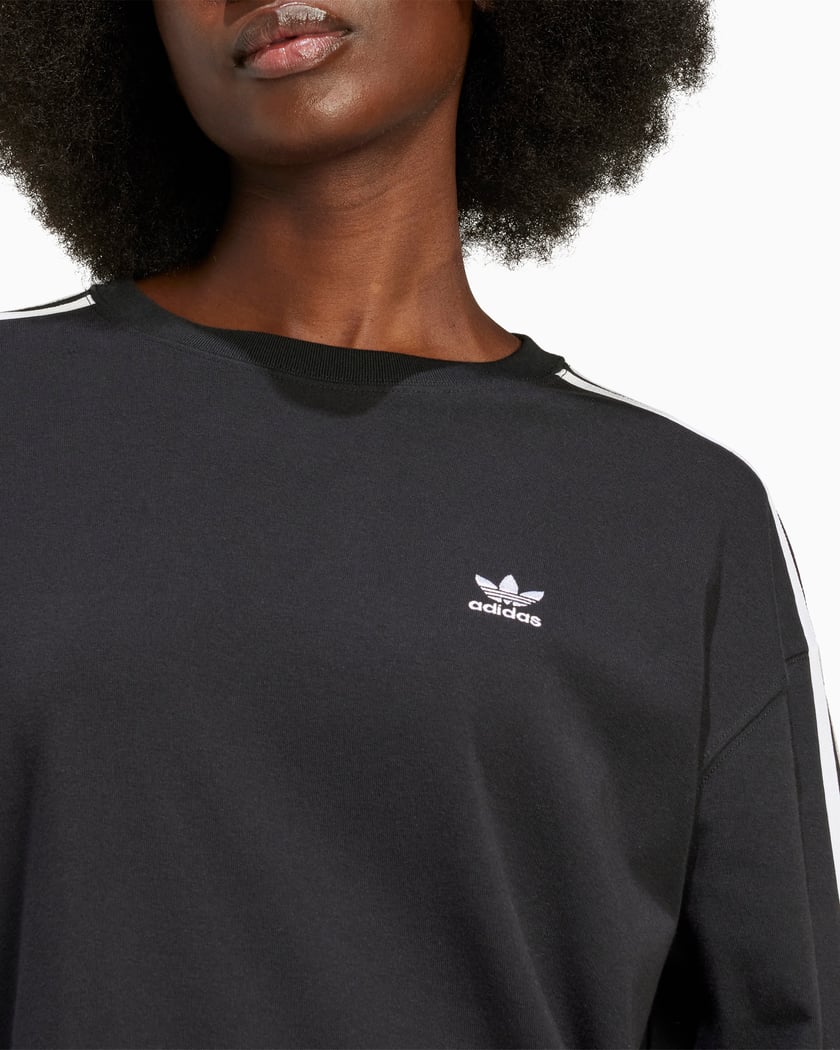 adidas Originals 3 Stripes Women s Long Sleeve T Shirt Zwart