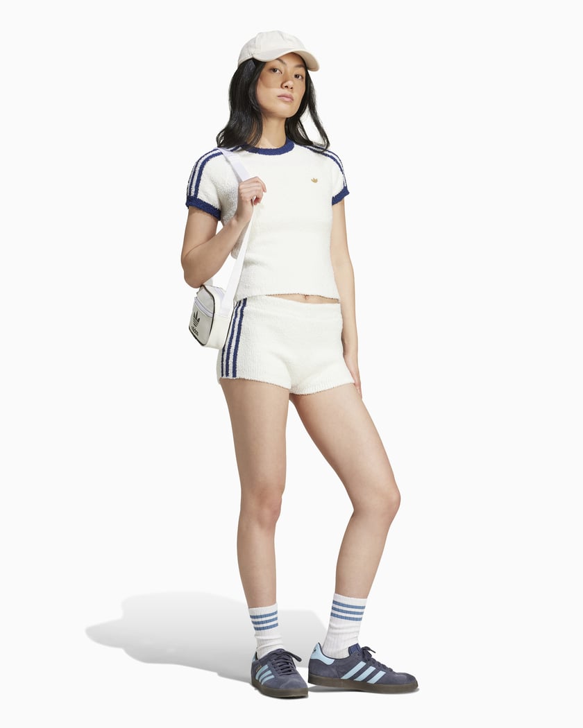 adidas Originals Women s Knit Shorts White IX0942 FOOTDISTRICT