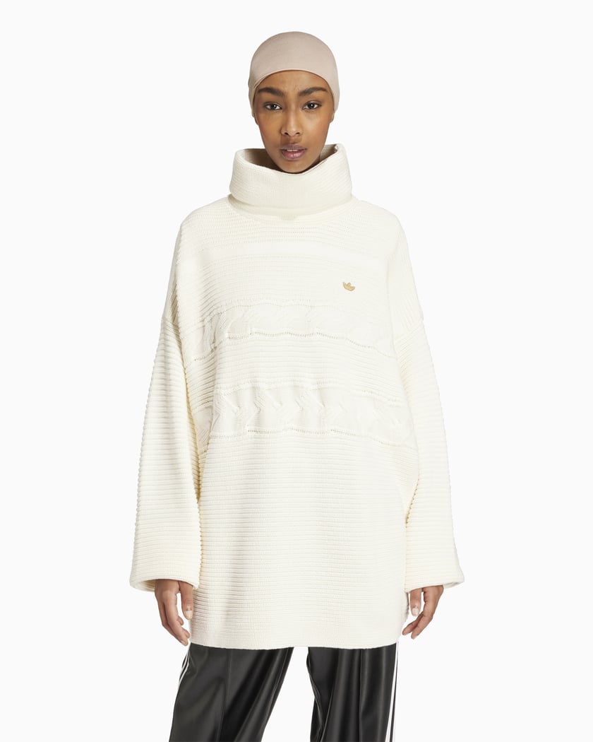 adidas Originals Women s Premium Oversized Knit Turtleneck Sweater