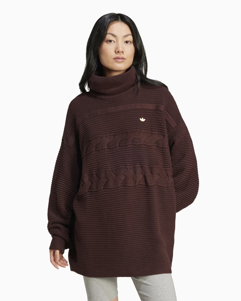 adidas Originals Women s Premium Oversized Knit Turtleneck Sweater