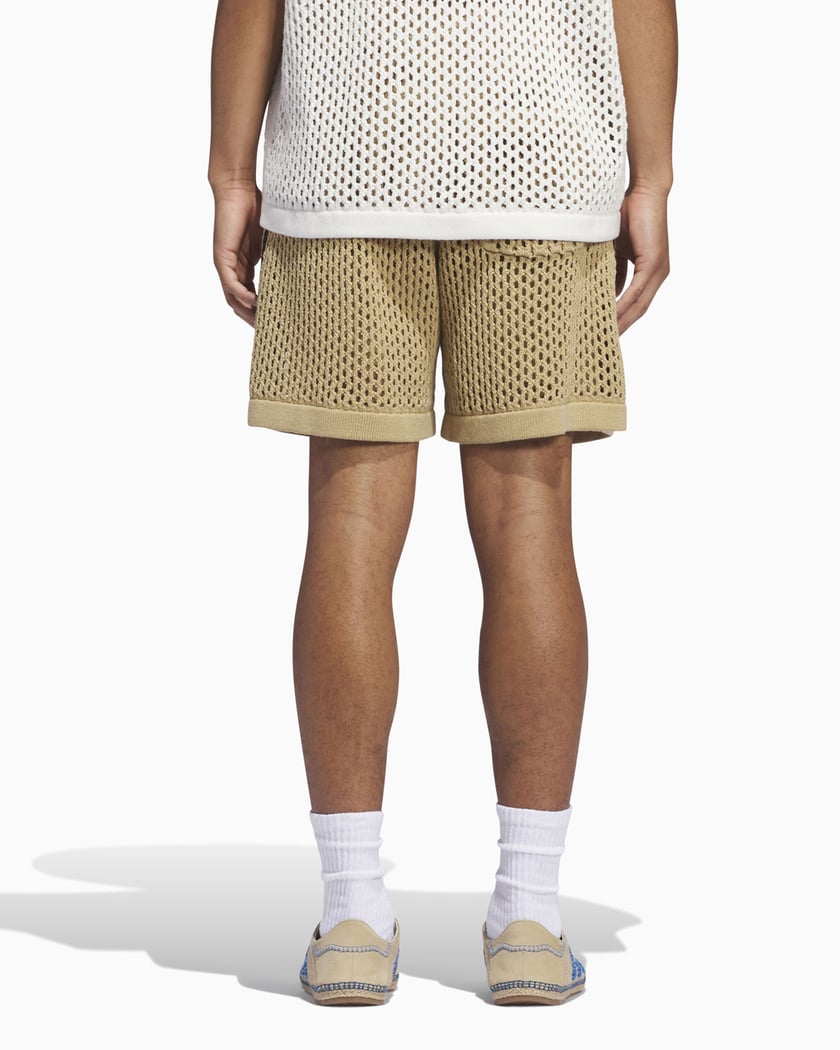 adidas Originals x CLOT By Edison Chen Unisex Crochet Shorts Beige JD7114 FOOTDISTRICT