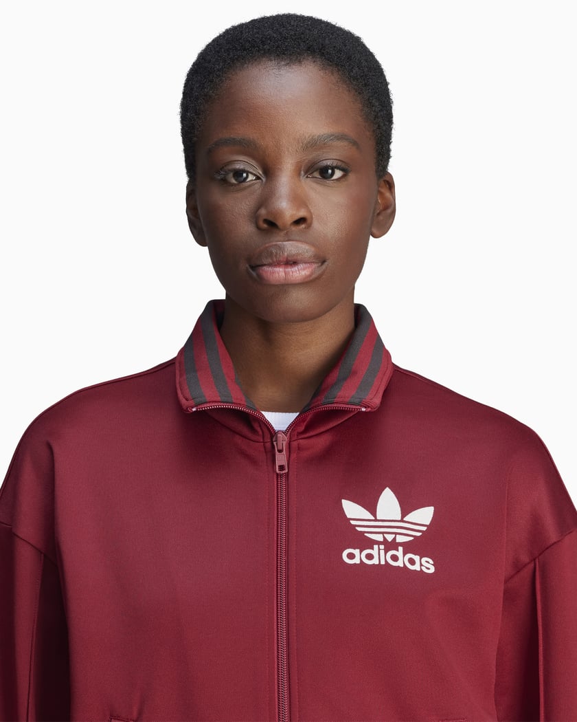 adidas Originals x Wales Bonner Women s Track Jacket Burgundy JJ2933 FOOTDISTRICT