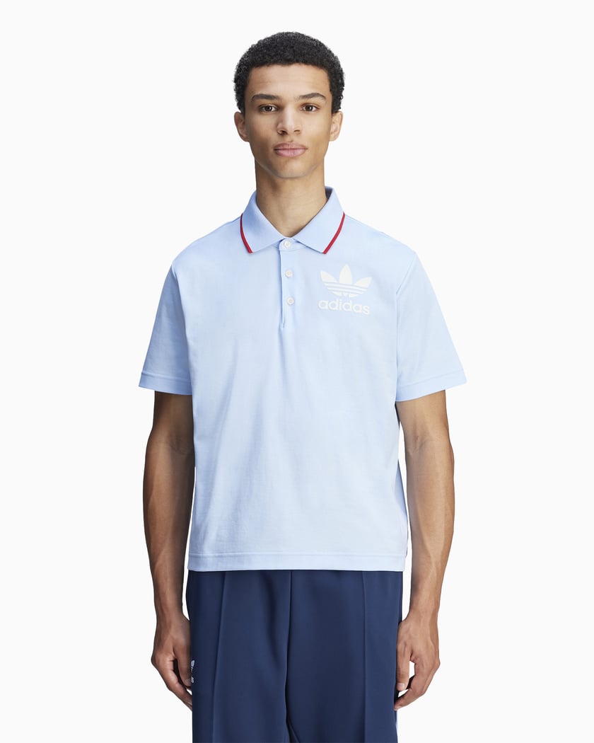 adidas Originals x Wales Bonner Men s Polo Bleu JJ2943 FOOTDISTRICT