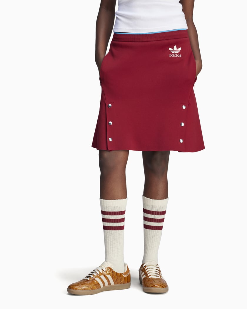 adidas Originals x Wales Bonner Women s Knit Skirt Burgundy JL9588 FOOTDISTRICT