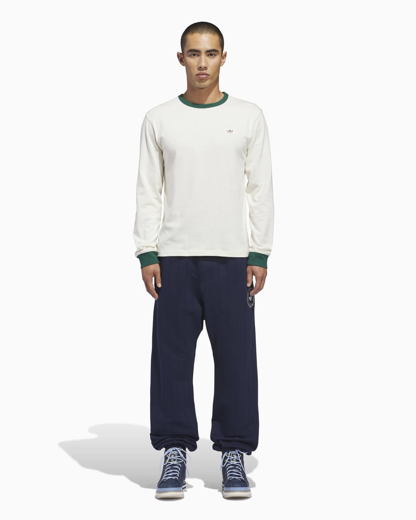 adidas Originals x CLOT Rib Logo Long-Sleeved Unisex T-Shirt White