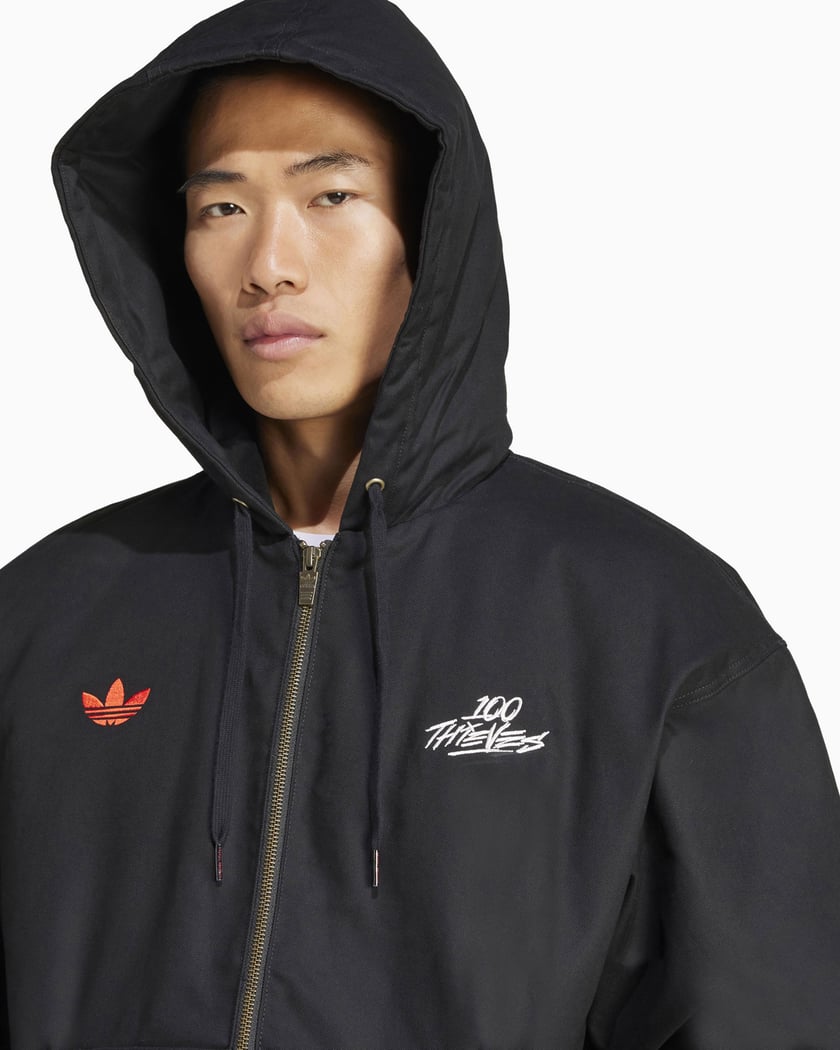 adidas Originals x 100 Thieves Men s Zip Hoodie Negro JP0817 FOOTDISTRICT