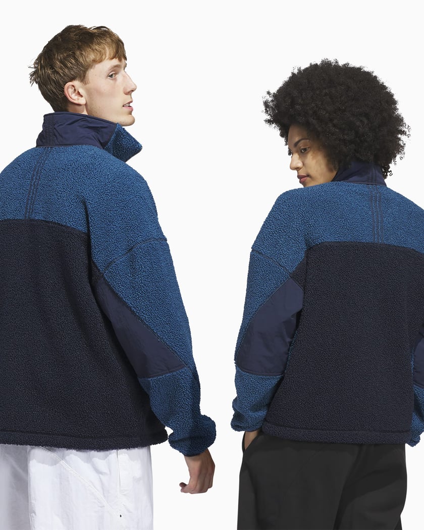 adidas Originals Adams Blvd Unisex Fleece Jacket Blue JX6148