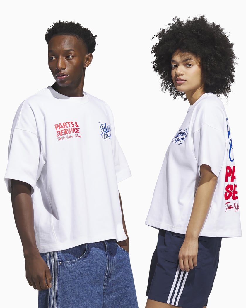 adidas Originals Wilshire Relaxed Unisex T-Shirt White JX6176