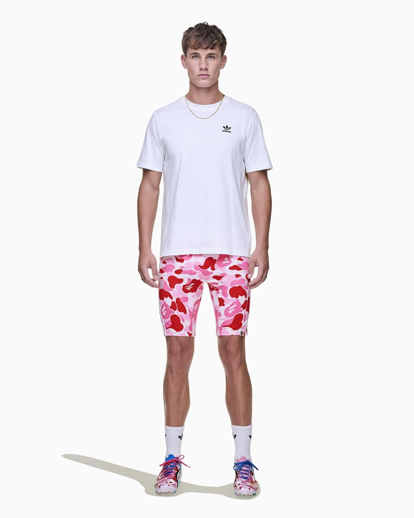 adidas Originals x BAPE Football Leggings Slim Men's Shorts Pink