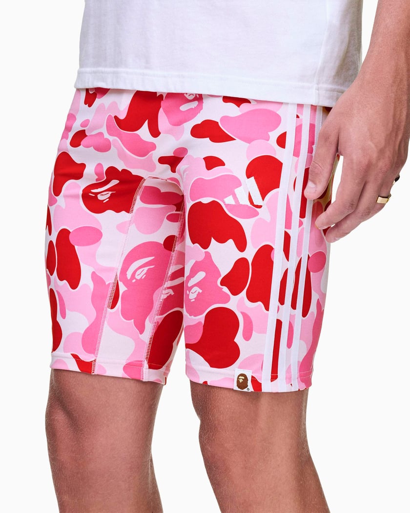 adidas Originals x BAPE Football Leggings Slim Herren-Shorts Pink