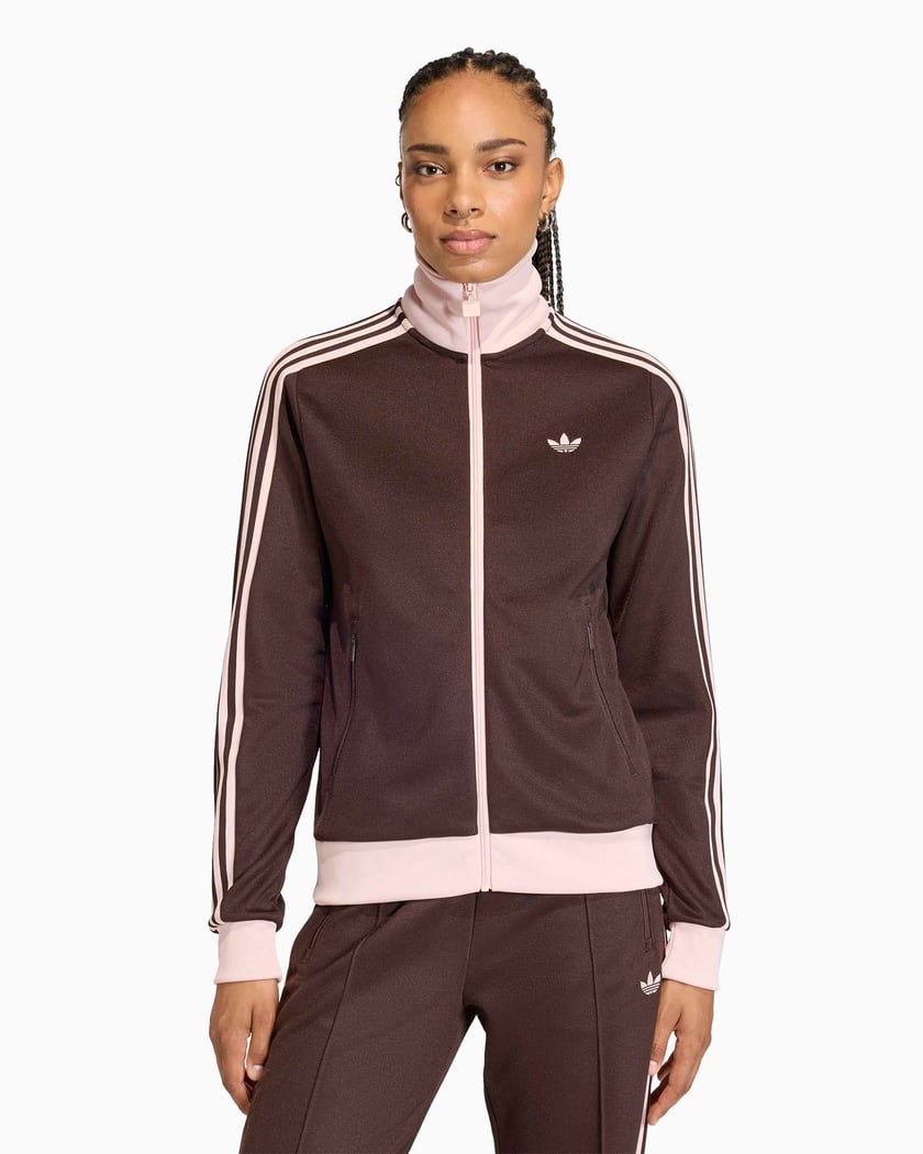 adidas Originals Classic Logo Women's Track Jacket Brown KD3742