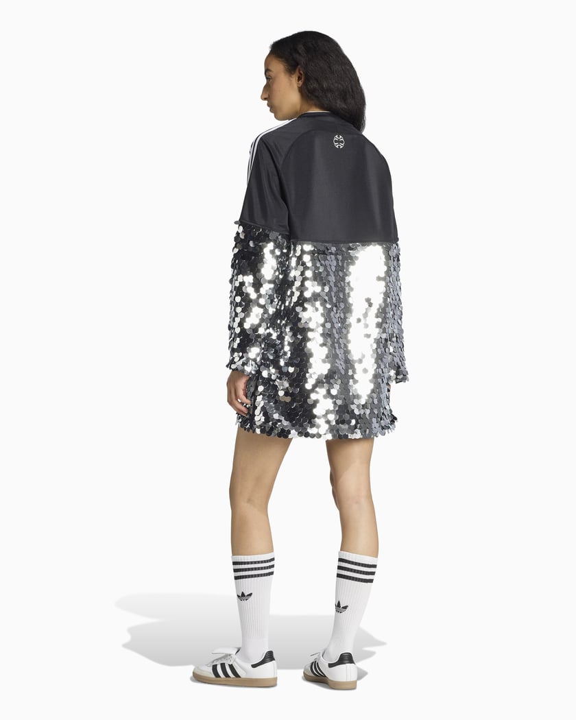 adidas Originals Sequins Jurk voor dames Zwart KE9798 FOOTDISTRICT