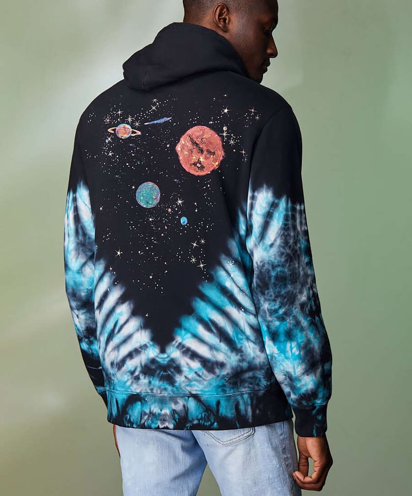 Tie dye mens hoodie hot sale